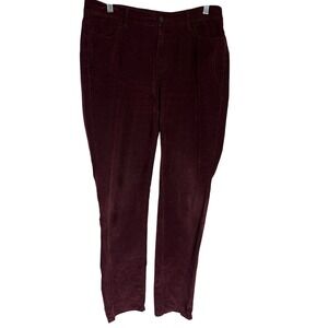 Lafayette 148 New‎ York Thompson Corduroy Pants Burgundy Womens Size 10